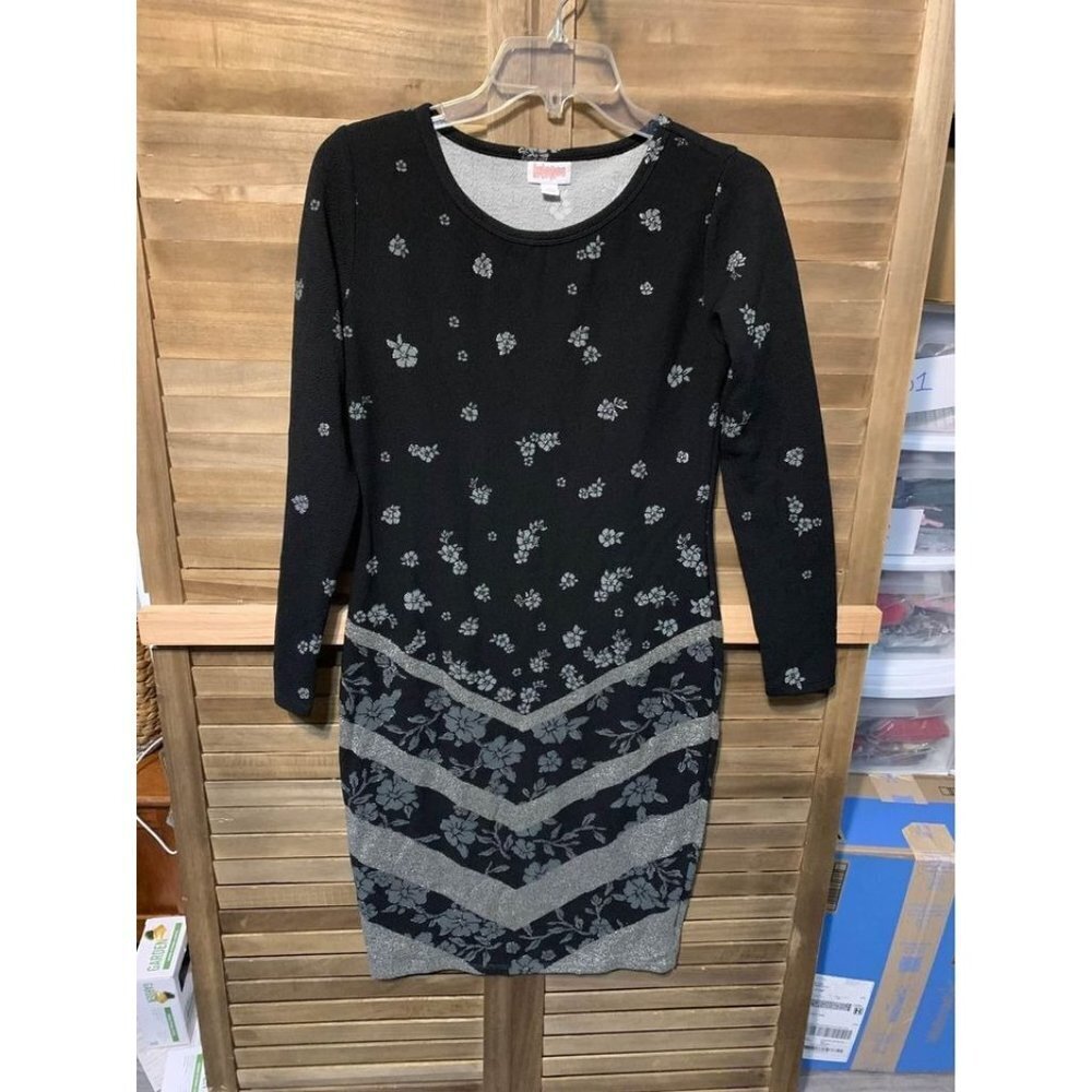 LuLaRoe Dress Business Casual Floral Preppy Pencil Skirt Office Black Size Small